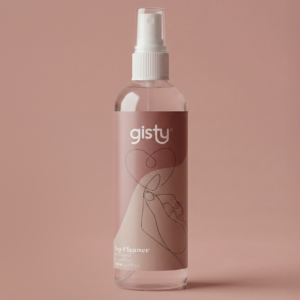 Toy Cleaner gisty — środek do czyszczenia zabawek w przezroczystej butelce z atomizerem